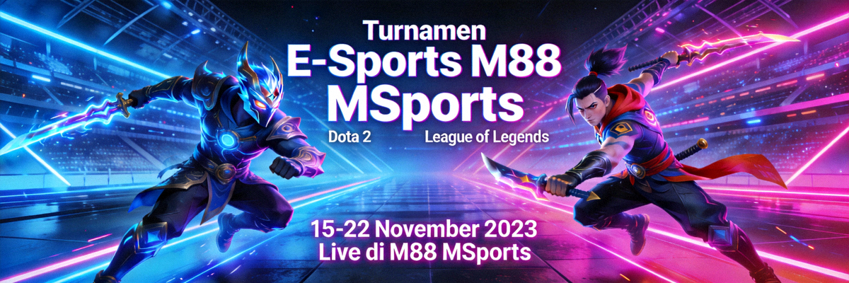 Promo turnamen e-sports di platform M88 MSports seperti Dota 2 dan League of Legends